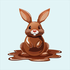 Obraz premium chocolate bunny cartoon illustration