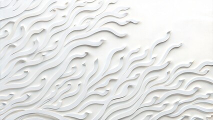 Obraz premium Textured white abstract pattern resembling flowing waves 