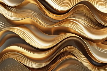 Obraz premium Elegant Gold Wave Pattern Design with Shimmering Texture and Graphic Luxury