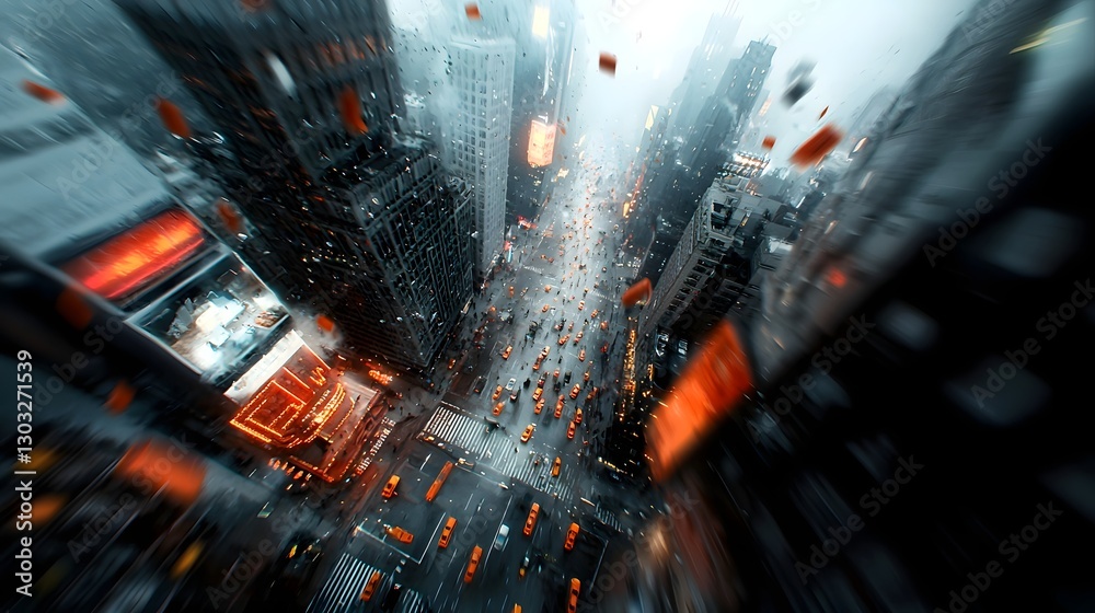 Aufkleber expansive digital cityscape with interlinking architectural forms shimmering data matrices neon illu