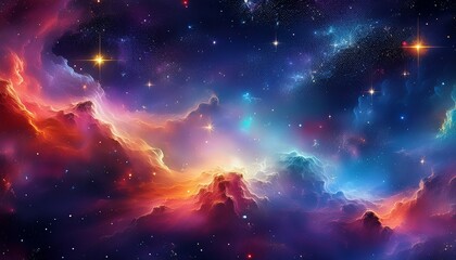 space background with realistic nebula and shining stars colorful space with stardust and milky way magic color galaxy endless universe and starry night banner background