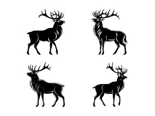 Fototapeta premium Four Deer Silhouettes