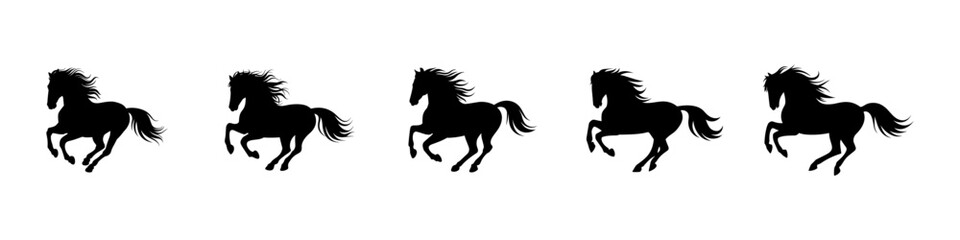 Fototapeta premium Horse Silhouettes in Motion