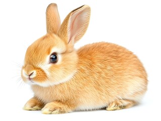 Obraz premium Bunny resting, isolated, white background