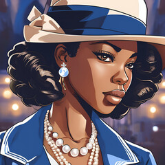 Beautiful African American, Mafia Boss, Don, Gangster, African American Art, Beautiful Black Woman Art, Anime, Black Anime Character, NPHC Art, Divine 9, Greek Member, Zeta Phi Beta