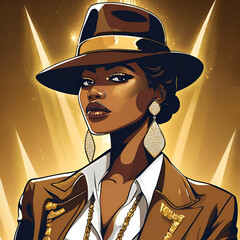 Beautiful African American, Mafia Boss, Don, Gangster, African American Art, Beautiful Black Woman Art, Anime, Black Anime Character, NPHC Art, Divine 9, Greek Member, Sigma Gamma Rho