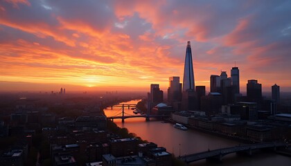 Fototapeta premium London-Skyline-Sunrise-Shard-Thames-River