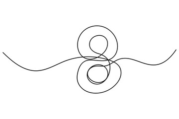 Obraz premium A minimalist, number 8 design continuous line drawing of the symbol 