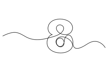 Obraz premium A minimalist, number 8 design continuous line drawing of the symbol 