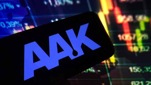 Konskie, Poland - March 01, 2025: AAK AB company logo displayed on mobile phone