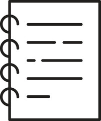 Blank notepad with rings for organization line icon