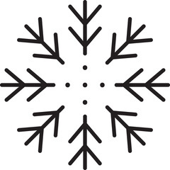 Snowflake design with geometric patterns line icon