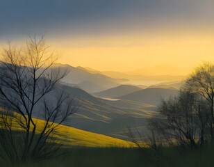 sunrise in the mountains