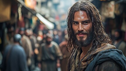 Obraz premium jesus christ in the streets of jerusalem