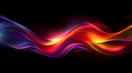 Fototapeta premium Abstract vibrant waves in dark background