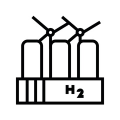 hydrogen hubs black line icon for digital and print projects.  Minimal clean icons for apps and websites.