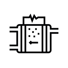 solid oxide electrolyzer black line icon for digital and print projects.  Minimal clean icons for apps and websites.