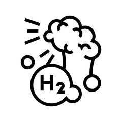 blue hydrogen black line icon for digital and print projects.  Minimal clean icons for apps and websites.