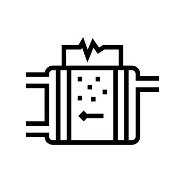 solid oxide electrolyzer black line icon for digital and print projects.  Minimal clean icons for apps and websites.