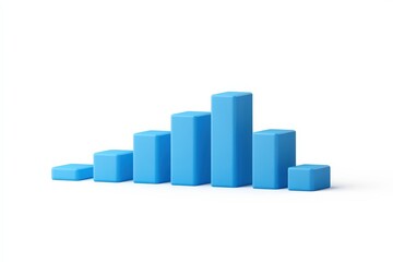 Blue graph bars showing growth and success on white background
