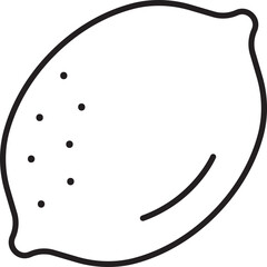 Lemon illustration with simple lines line icon