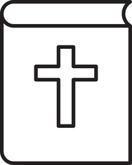 Obraz premium Religious book with a cross symbol line icon