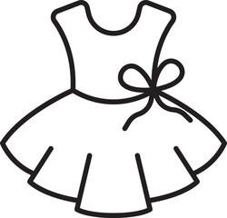 Dress outline with bow detail line icon