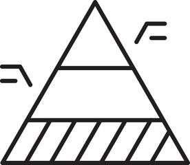 Geometric triangular illustration design line icon