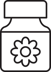 Flower-patterned bottle illustration line icon