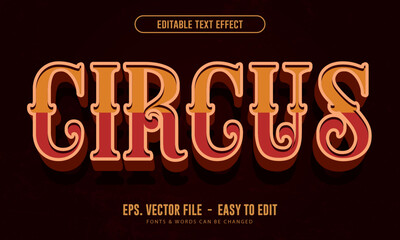 Editable text effect retro circus