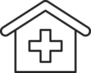 Fototapeta premium Healthcare home icon design line icon