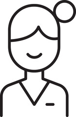 Obraz premium Vector illustration of a smiling nurse line icon