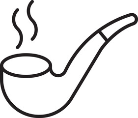 Illustration of a smoking pipe line icon