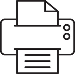 Printer icon with paper output line icon