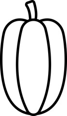 Black and white bell pepper illustration line icon
