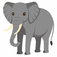 Fototapeta premium Cartoon elephant isolated on white background .Cute animal baby elephant. Suitable for children's books, sticker, mascot, logo.Vector illustration 