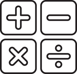 Obraz premium Calculator operation symbols in a grid layout line icon
