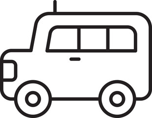 Cartoon-style vehicle illustration line icon