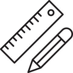 Drawing tools on a white background line icon