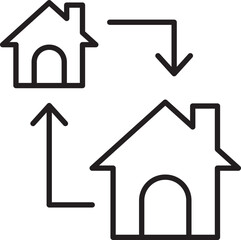 House exchange concept illustration line icon