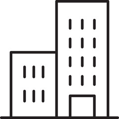 Buildings silhouette illustration line icon