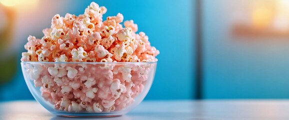 Pink Popcorn in Glass Bowl (2)