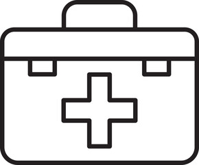 Obraz premium First aid kit icon illustration line icon