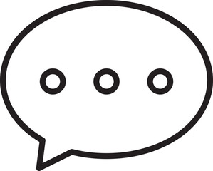 Speech bubble icon with ellipsis design line icon