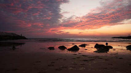 sunset on the sea