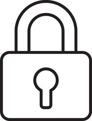 Lock icon with keyhole design line icon