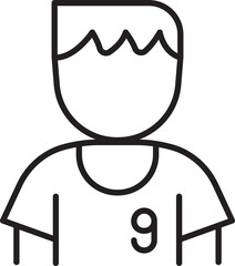 Line art of a person with short hair line icon