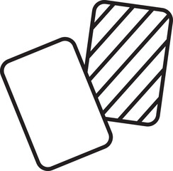 Two overlapping cards design. line icon