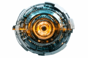 Futuristic energy core industrial illustration