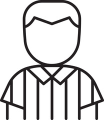 Referee icon in simple line art style line icon